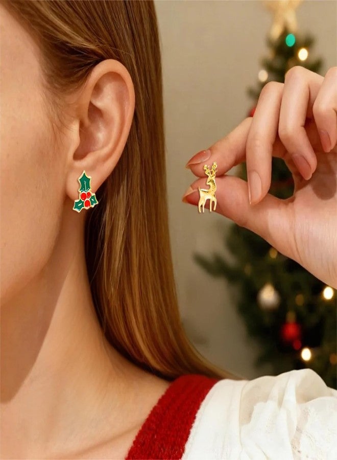 Dcfywl731 Christmas Earrings for Women Stocking Stuffers Xmas Holiday Stud Earrings Bow Tree Snowflake Bell Reindeer Dangle Earring Christmas Jewelry Gifts Outfits Accessories - Image 2