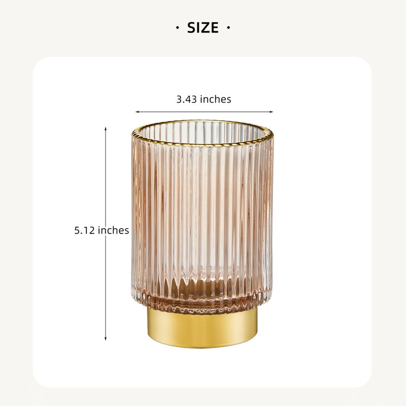 LEICURACE Makeup Brush Holder Organizer,Toothbrush Holders,Desk Pen Pencil Holder,Multifunctional Vintage Glass Brush Cup(A3-27-US) - Image 3