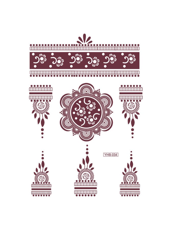 Mehendi Stickers Henna Mehendi stencil Tattoo Sticker for Hands Temporary Waterproof Mehndi Tattoo Body Art for Women & Girls - Image 5
