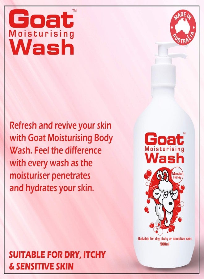 Goat Moisturizing Body Wash Enrich with Manuka Honey and Goat Milk, Helps To Repairs Damaged Skin, Moisturizes Skin, Relieves Irritation & Inflammation for Dry & Sensitive Skin (Manuka Honey) 500ml - Image 2