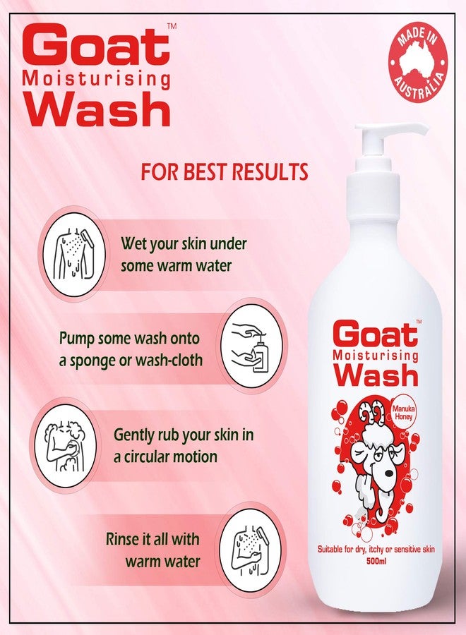 Goat Moisturizing Body Wash Enrich with Manuka Honey and Goat Milk, Helps To Repairs Damaged Skin, Moisturizes Skin, Relieves Irritation & Inflammation for Dry & Sensitive Skin (Manuka Honey) 500ml - Image 5