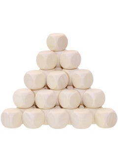 Wooden Round Cornered Blank Dice Cubes For Classroom Board Games Diy Sticker Math Counting Teaching Party Favor Alphabet Number Puzzle Square Building Block Custom Dice Making, 70Pcs (18Mm)