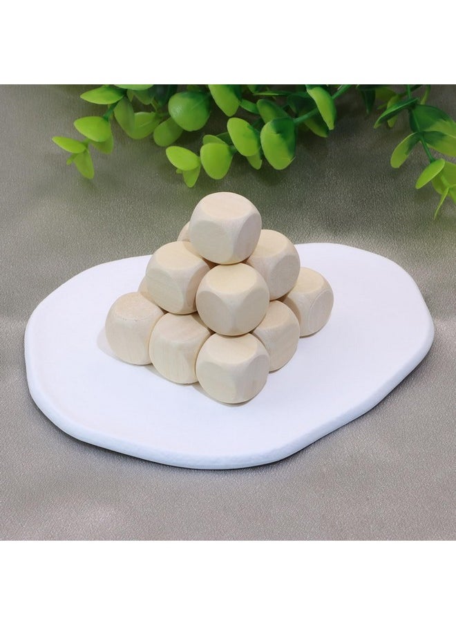 Shapenty - Wooden Round Cornered Blank Dice Cubes For Classroom Board Games Diy Sticker Math Counting Teaching Party Favor Alphabet Number Puzzle Square Building Block Custom Dice Making, 70Pcs (18Mm) - Image 1