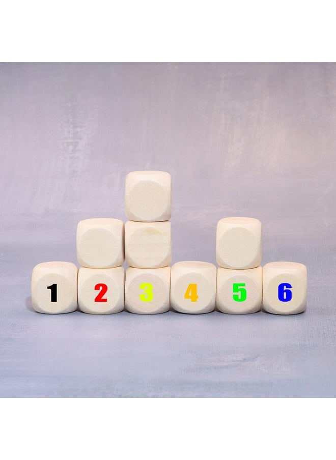 Shapenty - Wooden Round Cornered Blank Dice Cubes For Classroom Board Games Diy Sticker Math Counting Teaching Party Favor Alphabet Number Puzzle Square Building Block Custom Dice Making, 70Pcs (18Mm) - Image 1