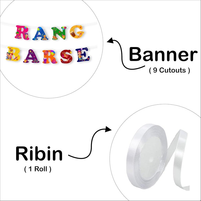 TodFod Holi RANG BARSE theme Decorative Party Banner Colourful Alphabet Letters Rang Barse Theme Wall Hanging Decoration - Image 2