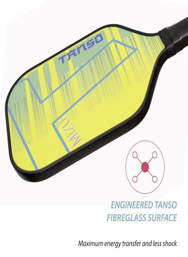 TANSO MIZU Fiberglass Pickleball Paddle with Free Paddle Cover (230 Grams, Polypropylene Honeycomb Core) - Lime Green - Image 4