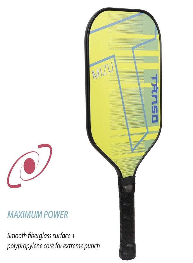 TANSO MIZU Fiberglass Pickleball Paddle with Free Paddle Cover (230 Grams, Polypropylene Honeycomb Core) - Lime Green - Image 3