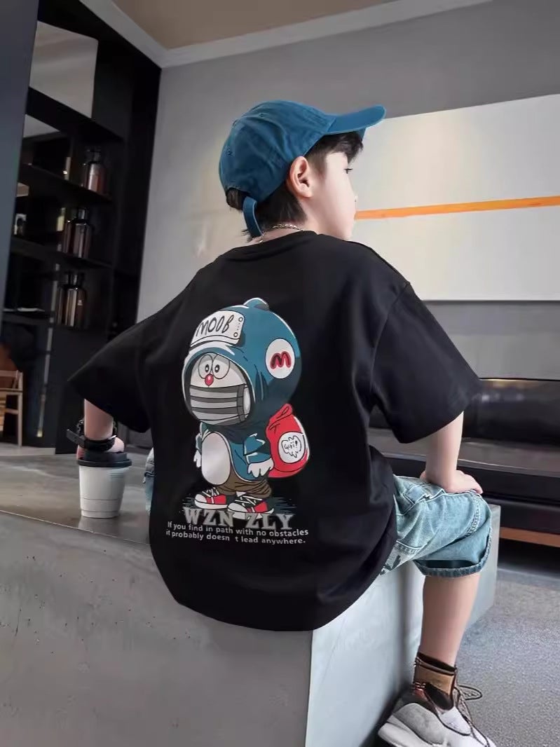 Boys' T-Shirt Short-Sleeved Children'S Clothing Pure Cotton Summer Cartoon Top 2026 Style Boys' Korean Style Half-Sleeve - Image 2