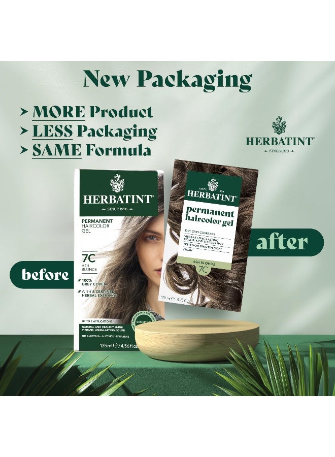 Herbatint Permanent Hair Dye For Women  7C Ash Blonde  For Up To 100 Gray Coverage of Resistant Gray Hair  AmmoniaFree AlcoholFree  Vegan  Salon Influenced Hair Color 575 fl oz - Image 2