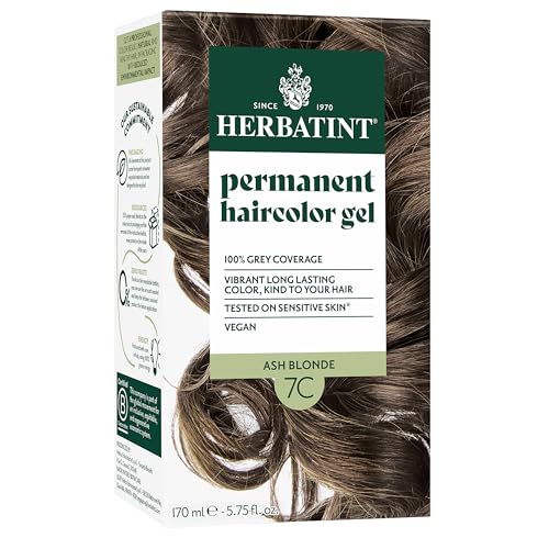 Herbatint Permanent Hair Dye For Women  7C Ash Blonde  For Up To 100 Gray Coverage of Resistant Gray Hair  AmmoniaFree AlcoholFree  Vegan  Salon Influenced Hair Color 575 fl oz - Image 1