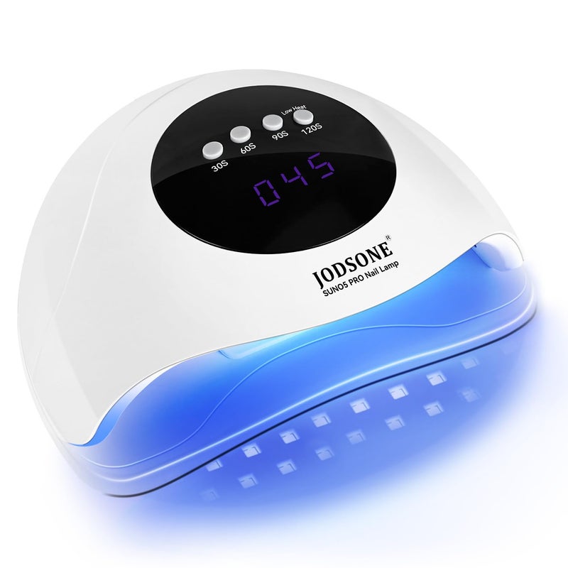 JODSONE U V LED Nail Lamp Professional Cure Auto Sensor and 4 Timer Gel Nail Lamp White - Image 1