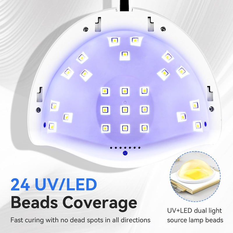 JODSONE U V LED Nail Lamp Professional Cure Auto Sensor and 4 Timer Gel Nail Lamp White - Image 4