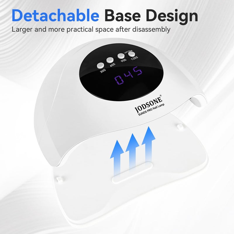 JODSONE U V LED Nail Lamp Professional Cure Auto Sensor and 4 Timer Gel Nail Lamp White - Image 5