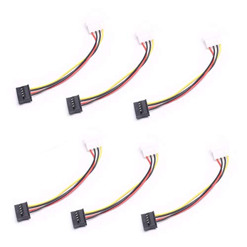 DEVMO 6X New IDEMolex 4Pin Male to Serial ATA SATA 15Pin Female Power Adapter Cable - Image 1