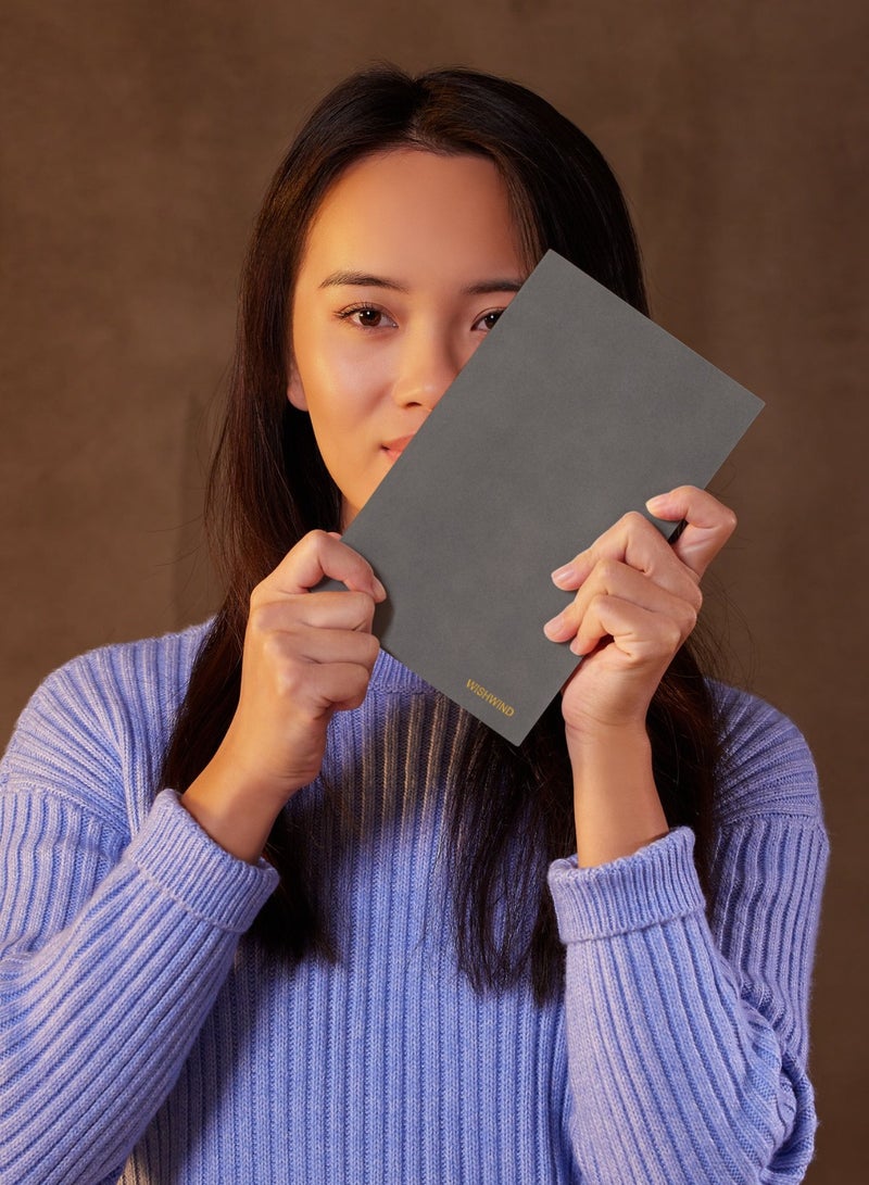 WISHWIND Elegant PU Leather Executive Journal Notebook – Premium Daily Diary for Men & Women | Compact 21x15 cm | Ideal for School, Travel, Business, Work & Home Writing (Grey, Large) - Image 5