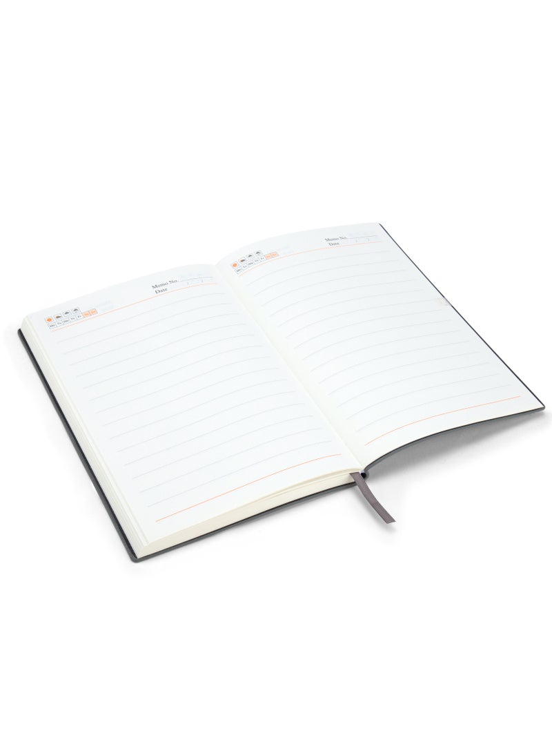 WISHWIND Elegant PU Leather Executive Journal Notebook – Premium Daily Diary for Men & Women | Compact 21x15 cm | Ideal for School, Travel, Business, Work & Home Writing (Grey, Large) - Image 3