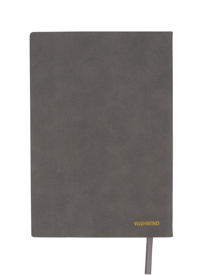 WISHWIND Elegant PU Leather Executive Journal Notebook – Premium Daily Diary for Men & Women | Compact 21x15 cm | Ideal for School, Travel, Business, Work & Home Writing (Grey, Large) - Image 1
