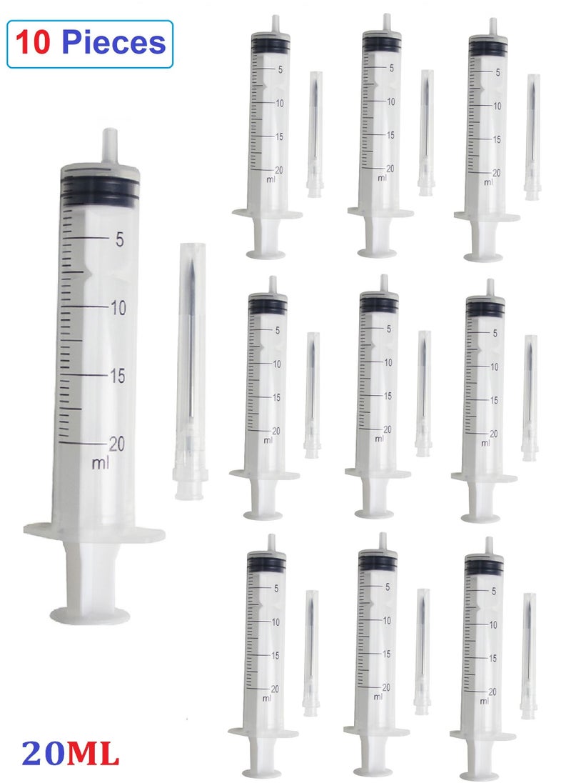 Generic Pack of 10 Medical Plastic Disposable Syringe 20ML With Needle  - Image 1