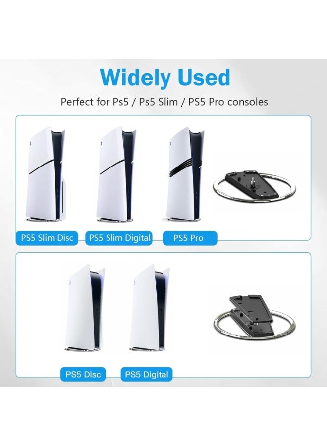 موقف عمودي متوافق مع وحدة تحكم PS5 Slim و PS5 ، موقف وحدة تحكم Play 5 العمودي ، قاعدة التثبيت غير المنزلقة لـ Play Station 5 Slim Disc والاكسسوارات الرقمية - Image 4