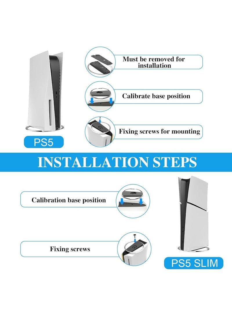 موقف عمودي متوافق مع وحدة تحكم PS5 Slim و PS5 ، موقف وحدة تحكم Play 5 العمودي ، قاعدة التثبيت غير المنزلقة لـ Play Station 5 Slim Disc والاكسسوارات الرقمية - Image 5