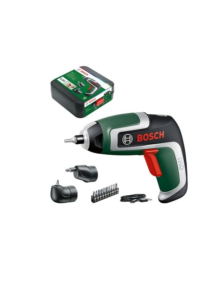 Bosch Compact Cordless Screwdriver IXO (7th Generation; 3.6V; 2.0Ah; 5.5Nm; Set incl. Angle-Screw and Off-Set Angle Attachments; with Micro-USB Cable; in Storage Box) - Image 1