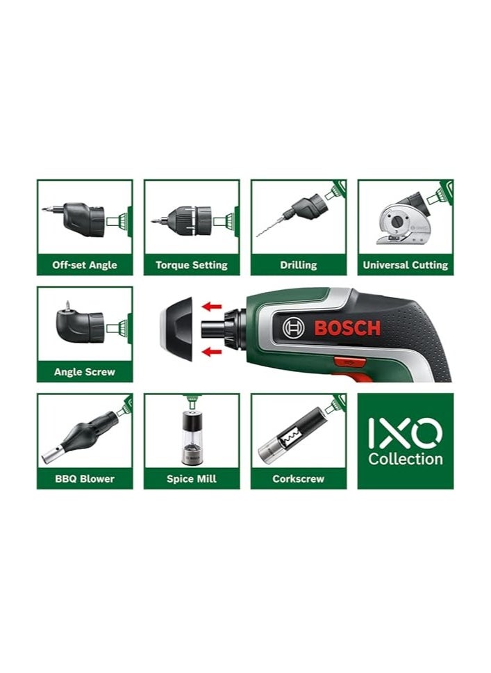 BOSCH - Bosch Compact Cordless Screwdriver IXO (7th Generation; 3.6V; 2.0Ah; 5.5Nm; Set incl. Angle-Screw and Off-Set Angle Attachments; with Micro-USB Cable; in Storage Box) - Image 1