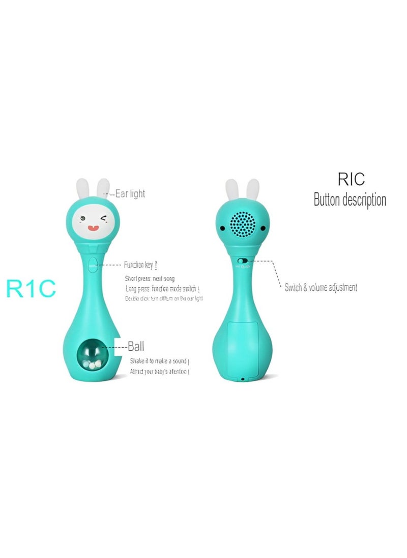 Be a better mom - Bunny Baby Rattle Shaker and Teether Toy – Electronic Rattle with Music & Light, 9 Color Learning and Educational Features for 0-12 Months – Ideal Gift for Newborns and Toddlers - Image 1