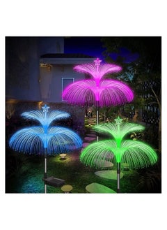Y&D Solar Jellyfish Light, 7 Color Changing Double and Star Flower Lights, Garden Waterproof Outdoor for Yard Patio Pathway, Garden, Decor, 2 PCS  - Image 1