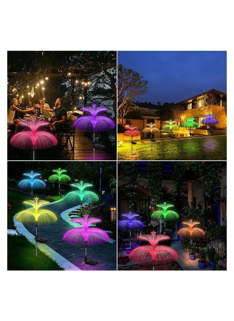 Y&D Solar Jellyfish Light, 7 Color Changing Double and Star Flower Lights, Garden Waterproof Outdoor for Yard Patio Pathway, Garden, Decor, 2 PCS  - Image 4