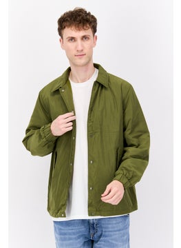 Esprit x Rest and Recreation Men Solid Bomber Jacket, Olive  - Image 1