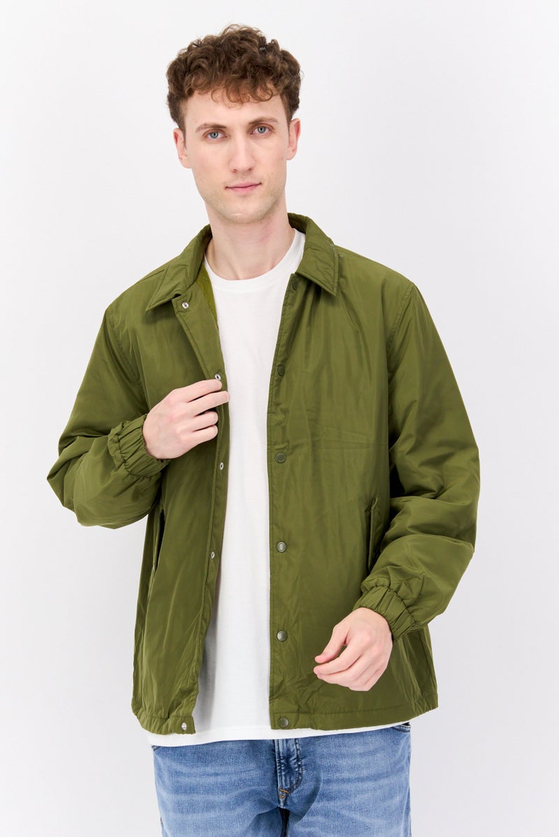 Esprit x Rest and Recreation Men Solid Bomber Jacket, Olive - Image 1