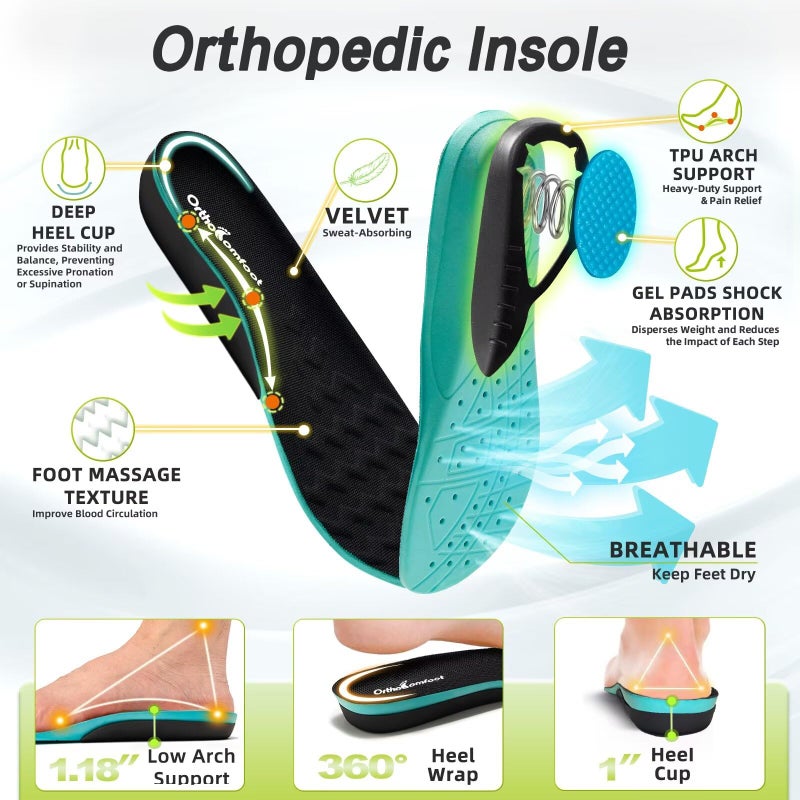 OrthoComfoot Women's Orthopedic Diabetic Wide Tennis Shoes: Comfortable Plantar Fasciitis Orthotic Arch Support Diabetic Bunions Recovery Swollen Sneaker, Stylish Classic Cycling Walking Shoes Black White Size 8.5 - Image 5