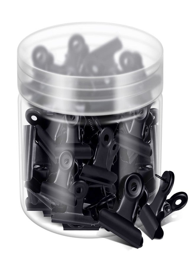 favide 30 Pieces Push Pins Clips, Heavy Duty Clips with Pins for Cork Boards, Bulletin Boards and Cubicle Walls, Pinning No Holes for Paper, Creative Paper Clips with Craft Projects for Offices School, Black - Image 1