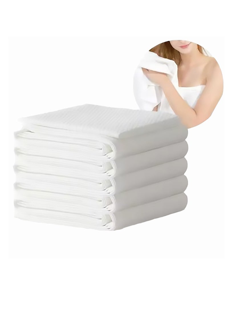 5-Pieces Disposable Bath Towel White 70x140cm - Image 1