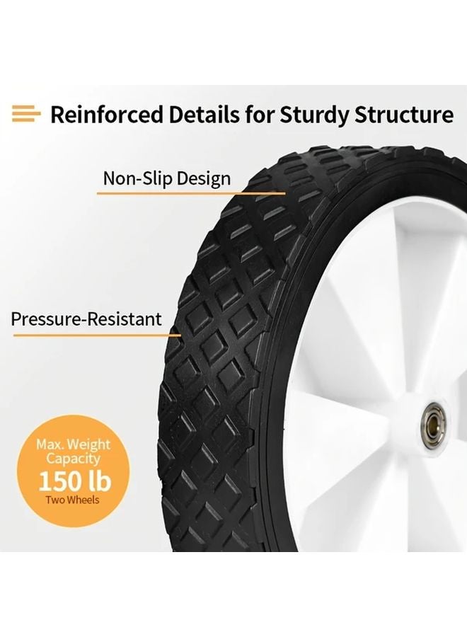 7 48 Inches All Terrain Solid Wheels With 2 Bearings For Handcarts Camping Carts - Image 4