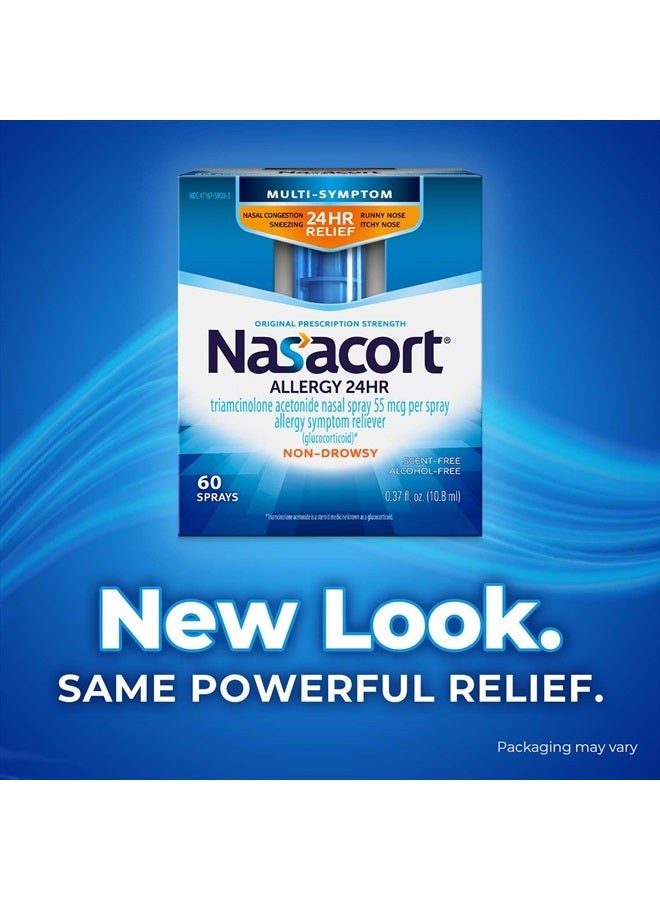 Nasacort 24HR Allergy Nasal Spray for Adults, Non-drowsy & Alcohol Free, 60 Sprays, 0.37 fl. oz. - Image 3