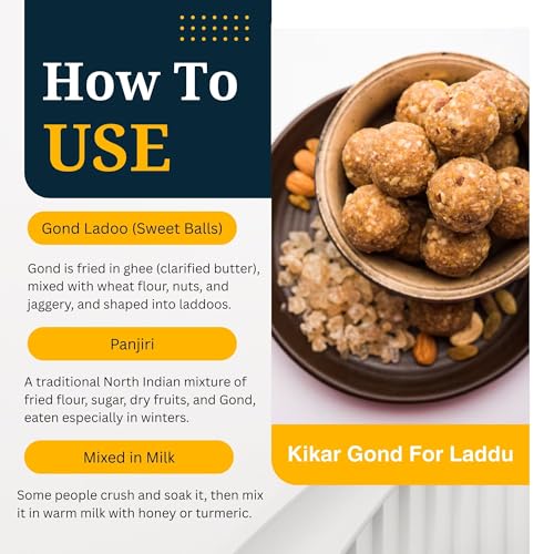 BrijBooti بريجبوتي صمغ البابل العضوي لللادو - (100 غرام) صمغ الكيكار - صمغ عربي - صمغ البابل - صمغ صالح للأكل - دينك - صمغ الكاروفيلام - جودة تصدير ممتازة | معتمد من FSSAI و GMP و ISO - Image 3