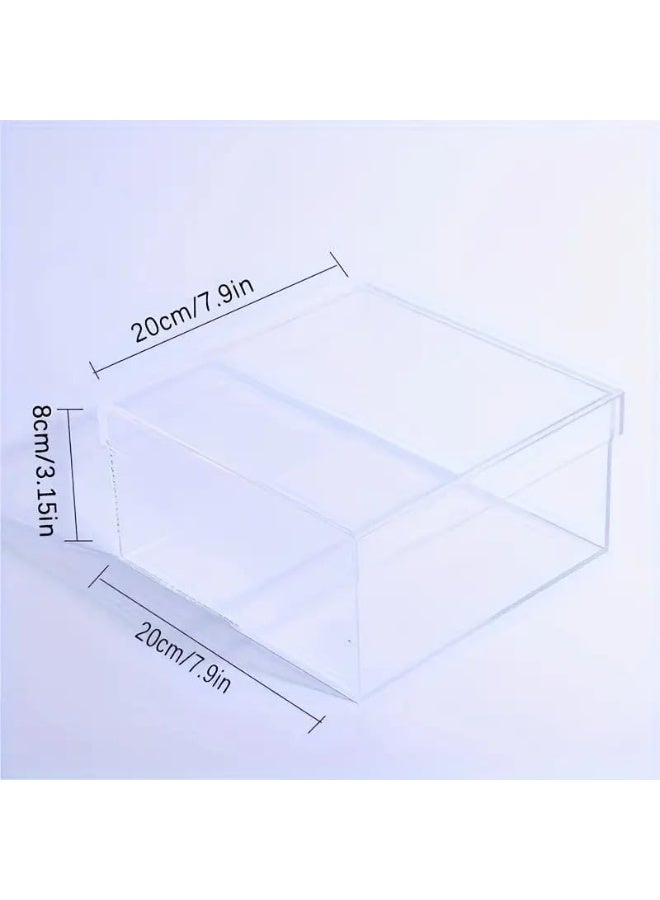 SLASA Clear Acrylic Square Gift Box (8x8x3 Inch) – Transparent Display & Storage Container for Gifts, Holiday Packaging & Desktop Organization - Image 5