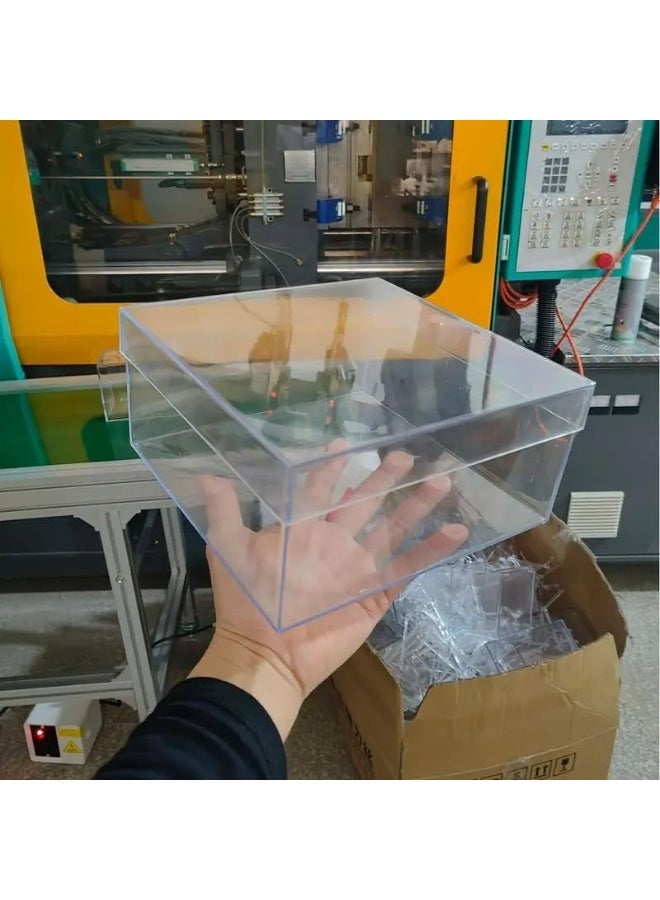 SLASA Clear Acrylic Square Gift Box (8x8x3 Inch) – Transparent Display & Storage Container for Gifts, Holiday Packaging & Desktop Organization - Image 2