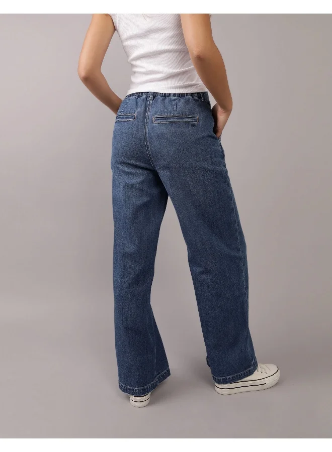 امريكان ايجل Drape Stretch Super High-Waisted Baggy Jeans