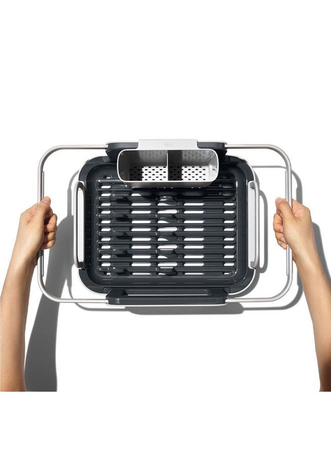 OXO Good Grips Sink Aluminum Dish Rack, Grey, One Size - Image 2