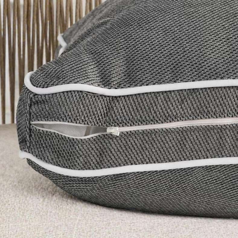 Pan Home Back Cushion with Zipper Closure 240 GSM - 56X50X7 Cm - Grey - 065MIC2000025 - Image 2