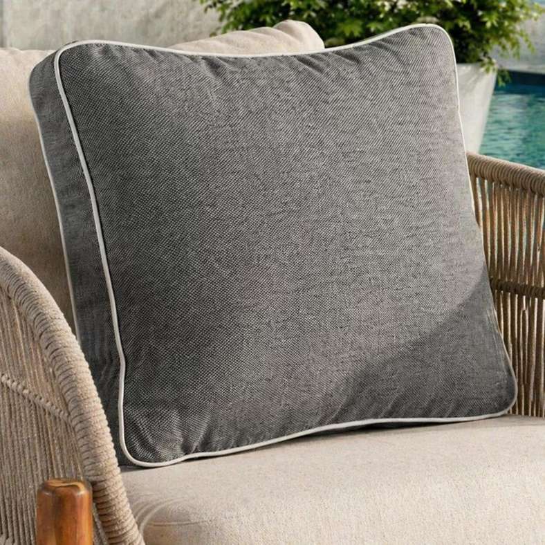 Pan Home Back Cushion with Zipper Closure 240 GSM - 56X50X7 Cm - Grey - 065MIC2000025 - Image 1