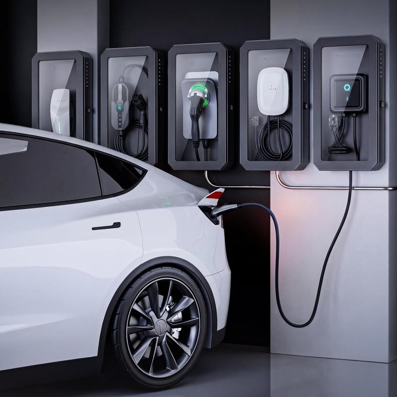 YONZEE Wall-Mounted EV Charger Protection Box â€“ Weatherproof Charging Station Cover Case for Electric Vehicle Home Chargers, Compatible with Tesla, Standard Most EV Chargers - Image 2