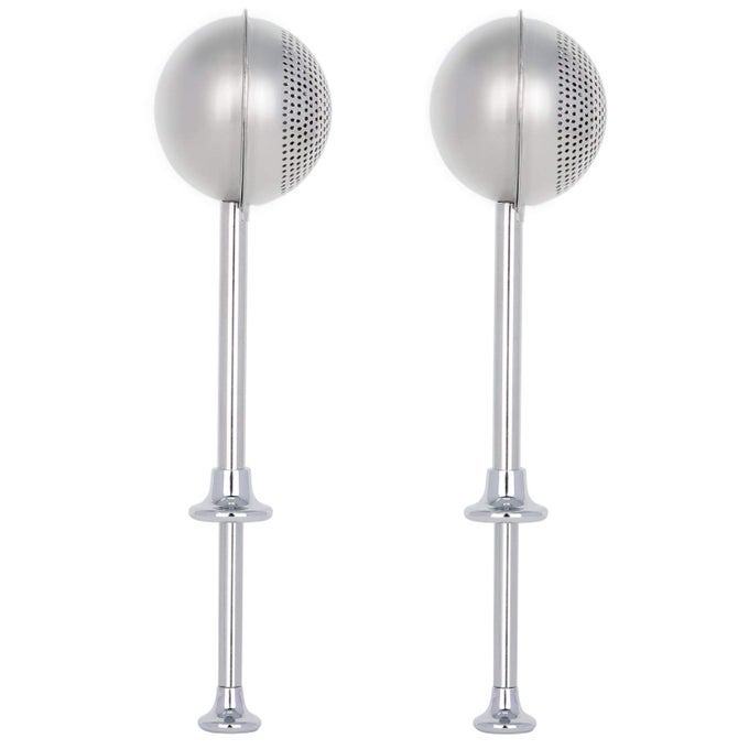 SET OF 2 FLOUR DUSTER FOR BAKING POWDERED SUGAR SHAKER DUSTER 188 STAINLESS STEEL PICK UP AND DUST FLOUR SIFTER WITH SPRINGOPERATED HANDLE FOR EASY ONEHANDED OPERATION