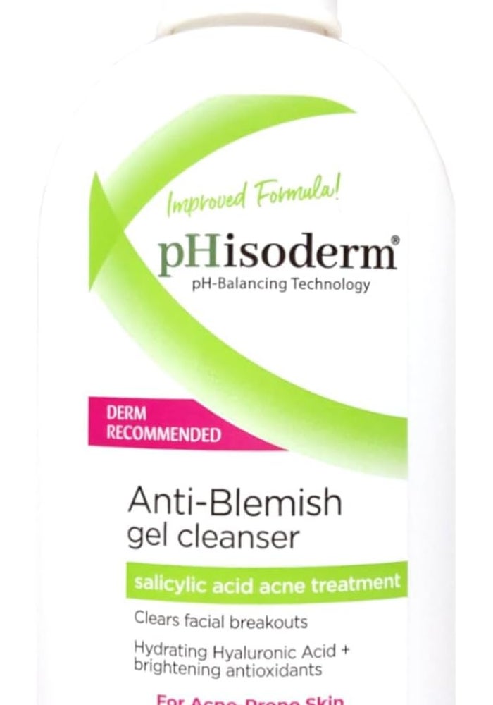 Phisoderm Anti-Blemish Gel Cleanser - 6 oz Salicylic Acid Acne Treatment for Clear Skin - Image 1
