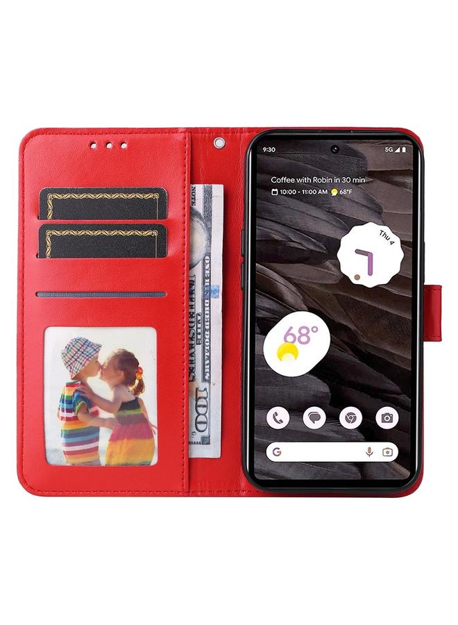 Green Tiger Case For Google Pixel 7a Embossed Sunflower Leather Phone Case - Image 4