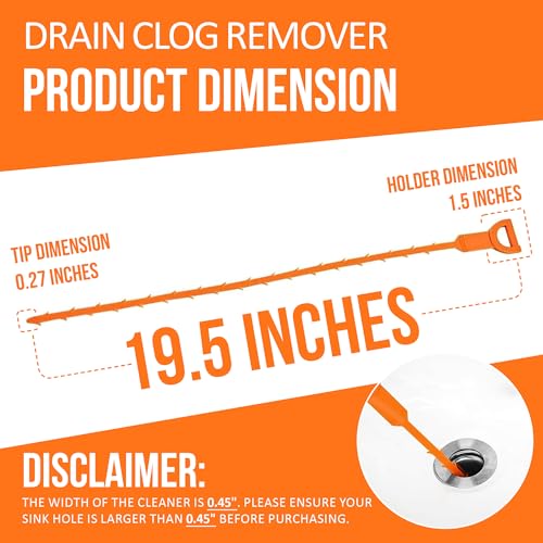 DealEnvy Snake Drain Hair Clog Remover Tool Set, 3pcs (50cm/19.7 Inches) - Drain Cleaner for Sink, Shower, Tub, Bathroom, Kitchen, Toilet, Sewer Pipes - Hair Catcher, Drain Auger, and Pipe Unclogger - Image 3