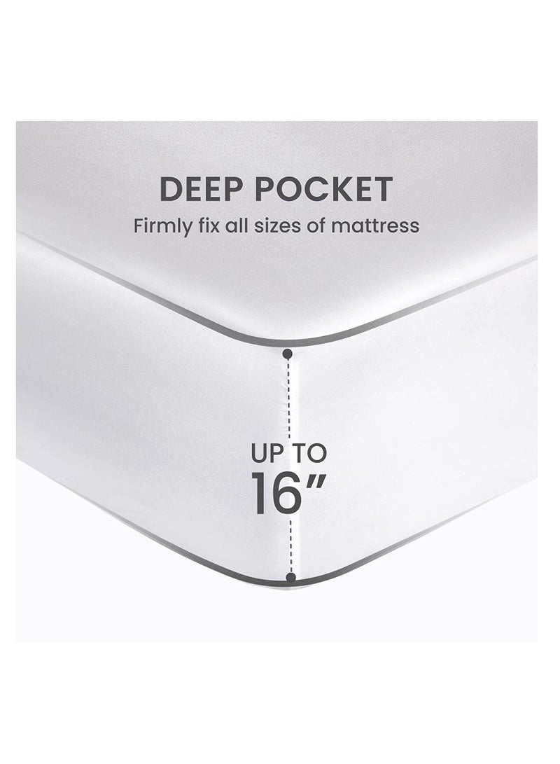 A M E 100% Cotton 6 Piece Duvet Cover Set- King Size, Includes Reversible Duvet Cover (220x240cm), Fitted Sheet (200x200cm+30 cm), 2 Pillow case & 2 Pillow Shams (48x75 +5cm), Geometric Print, Military Blue - Image 2