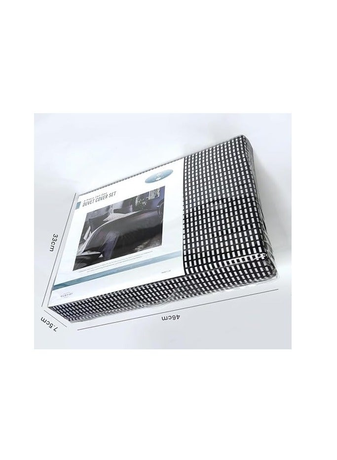 A M E 100% Cotton 6 Piece Duvet Cover Set- King Size, Includes Reversible Duvet Cover (220x240cm), Fitted Sheet (200x200cm+30 cm), 2 Pillow case & 2 Pillow Shams (48x75 +5cm), Geometric Print, Military Blue - Image 4